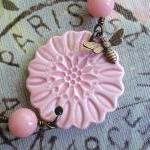 Pink Lemonade Ceramic Flower Bracelet