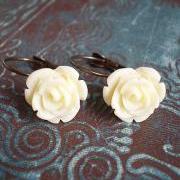 Ivory Rose Earrings